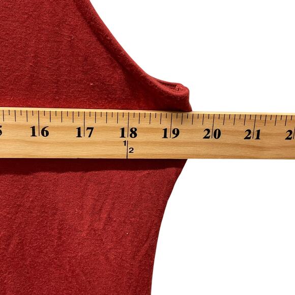 Harve Bernard Rust Orange Sleeveless Tunic Rouched Sides Keyhole Back XL - Picture 5 of 8